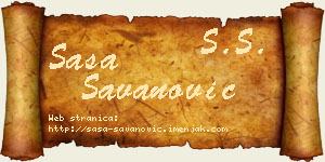 Saša Savanović vizit kartica